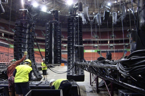 A technical hub controlling stage automation.